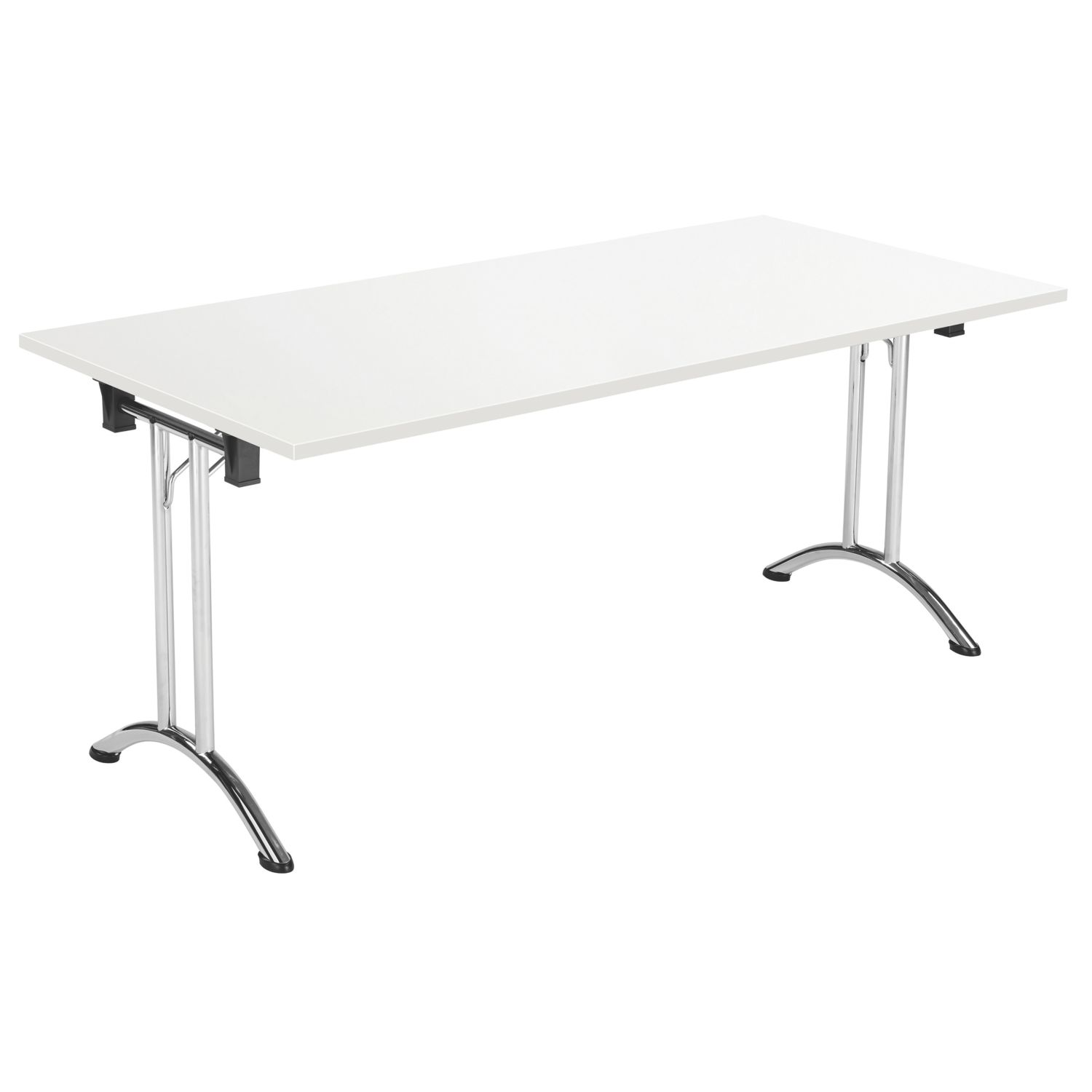 TC Group One Union Rectangular Folding Table White/Chrome 1600mm x 700mm (993TT)