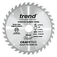 Trend CraftPo CSB/21036TC Wood Thin Kerf Circular Saw Blade for Cordless Saws 210 x 30mm 36T