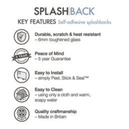 Splashback  Bluebell Shimmer Self-Adhesive Kitchen Splashback 900mm x 750mm x 6mm
