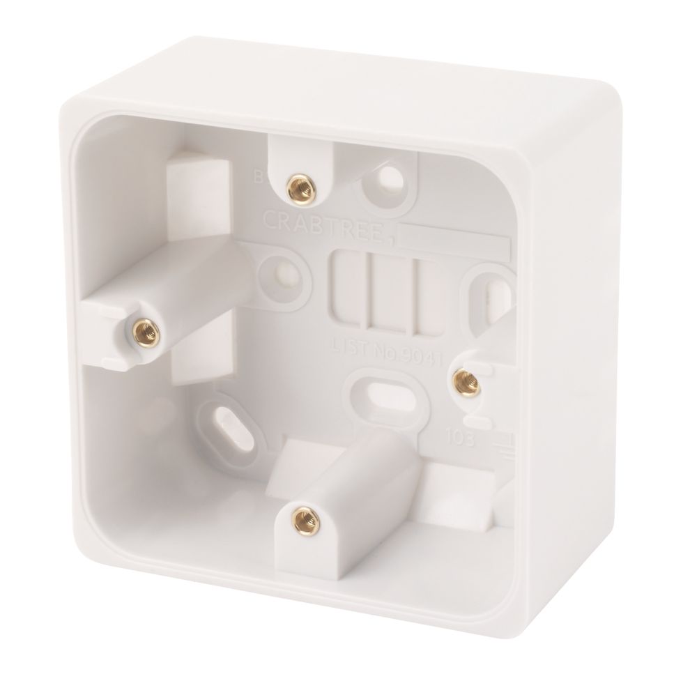 Crabtree Capital 1-Gang Surface Pattress  Moulded Box 44mm