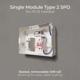 British General CF12MS9-01 9-Module 9-Way Part-Populated High Integrity Main Switch Consumer Unit with SPD