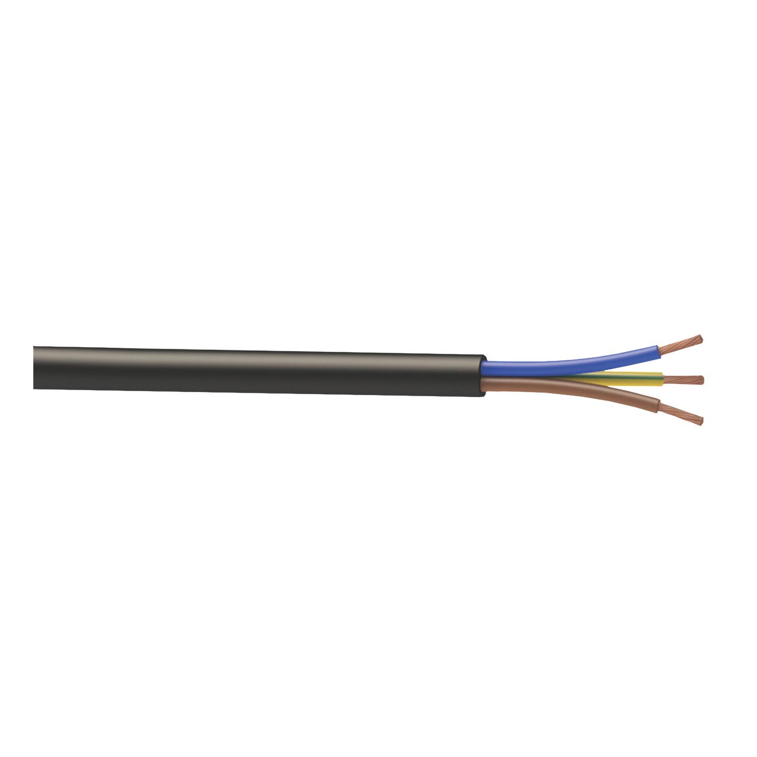 Time 3183P Black 3-Core 1.5mm² Flexible Cable 10m Coil (994JY)