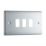 British General Nexus Metal Grid 3-Module Grid Faceplate Polished Chrome