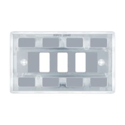 British General Nexus Metal Grid 3-Module Grid Faceplate Polished Chrome