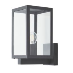 Zink Hestia Outdoor Box Lantern Wall Light Fitting Anthracite