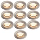 Electralite Yate Fixed  Fire Rated Downlights Satin Chrome 10 Pack
