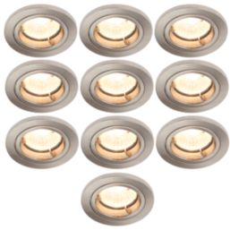Electralite Yate Fixed  Fire Rated Downlights Satin Chrome 10 Pack