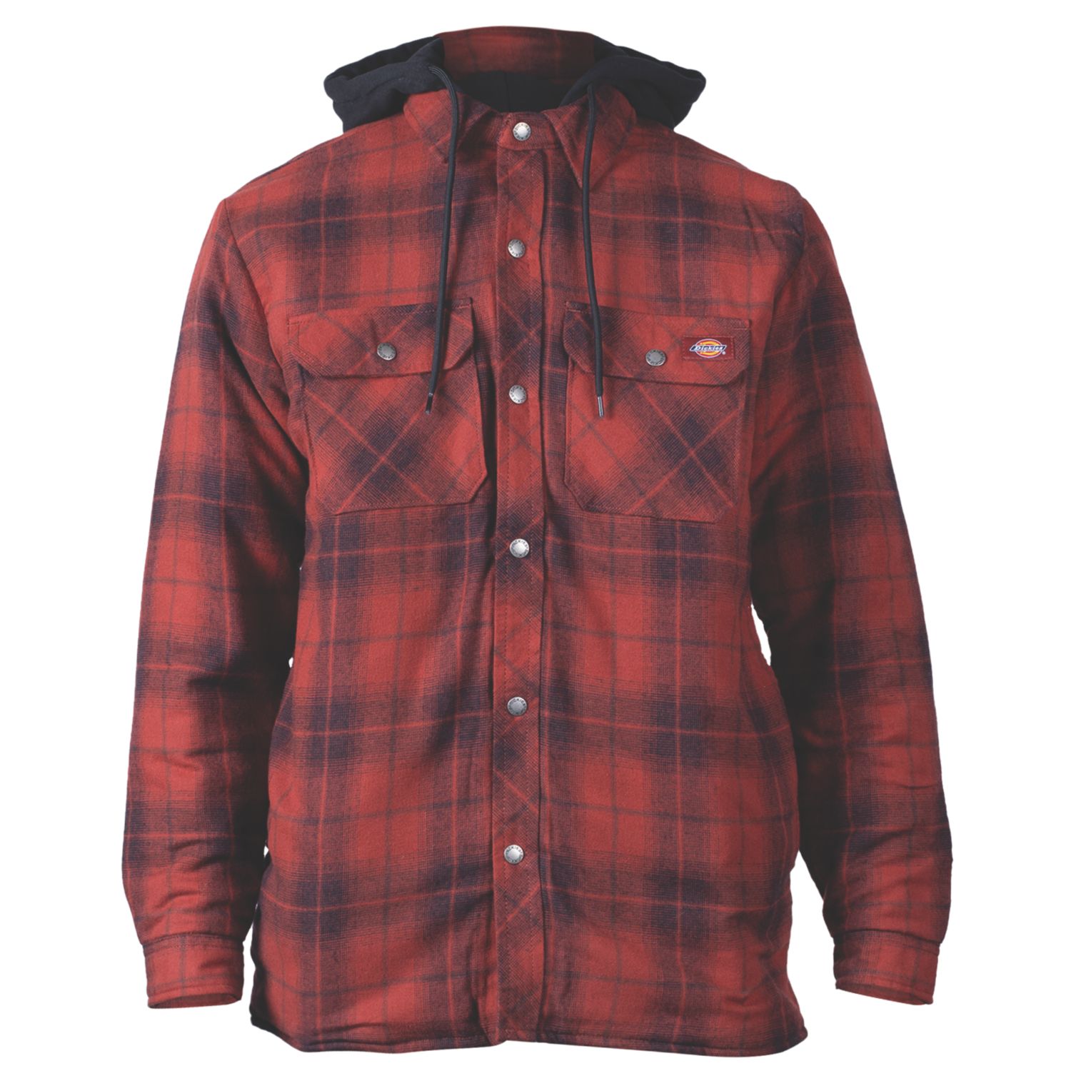 Dickies Fleece Hood Flannel Shirt Jacket Jackets Red Medium 38" Chest (994XJ)