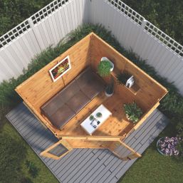 Mercia Premier Corner 6' 6" x 6' 6" (Nominal) Pent Timber Summerhouse