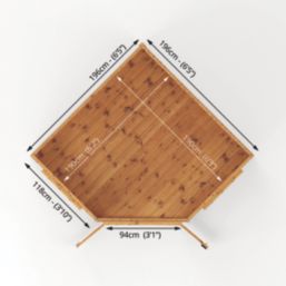 Mercia Premier Corner 6' 6" x 6' 6" (Nominal) Pent Timber Summerhouse
