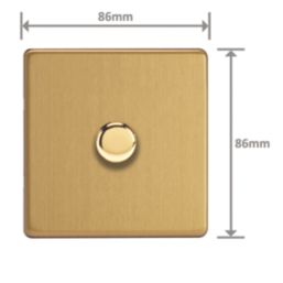 Varilight V-Pro 1-Gang Master Multi-Way LED Smart Dimmer Switch Brushed Brass with Colour-Matched Inserts