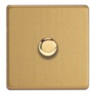 Varilight V-Pro 1-Gang Master Multi-Way LED Smart Dimmer Switch Brushed Brass with Colour-Matched Inserts