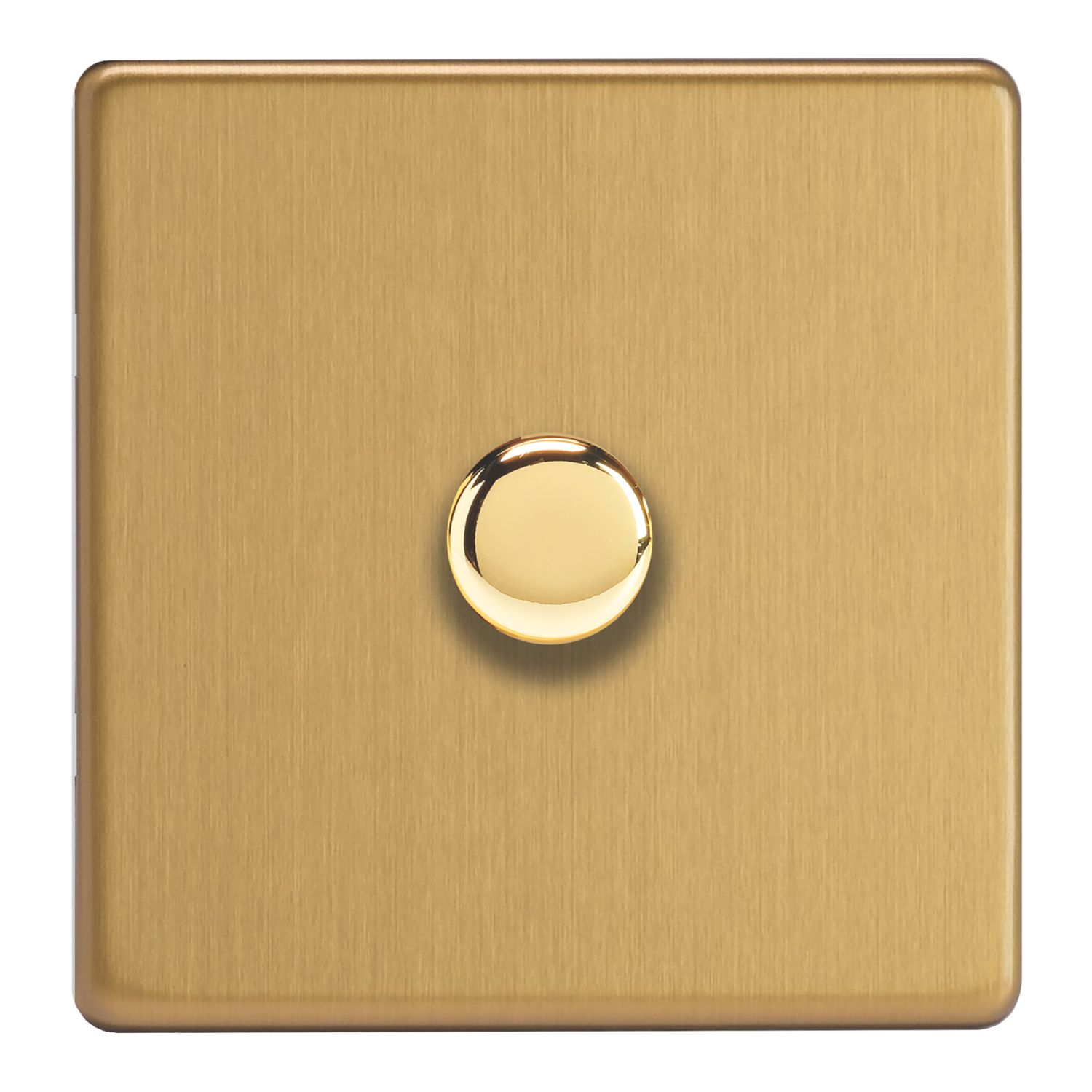 Varilight V-Pro 1-Gang Master Multi-Way LED Smart Dimmer Switch Brushed Brass with Colour-Matched Inserts (994YT)