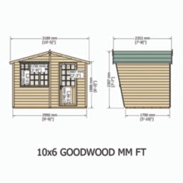 Shire Goodwood 10' x 6' (Nominal) Apex Shiplap T&G Timber Summerhouse