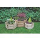 Forest York Hexagonal Planter Set Natural Wood 520mm x 600mm x 330mm 3 Pieces