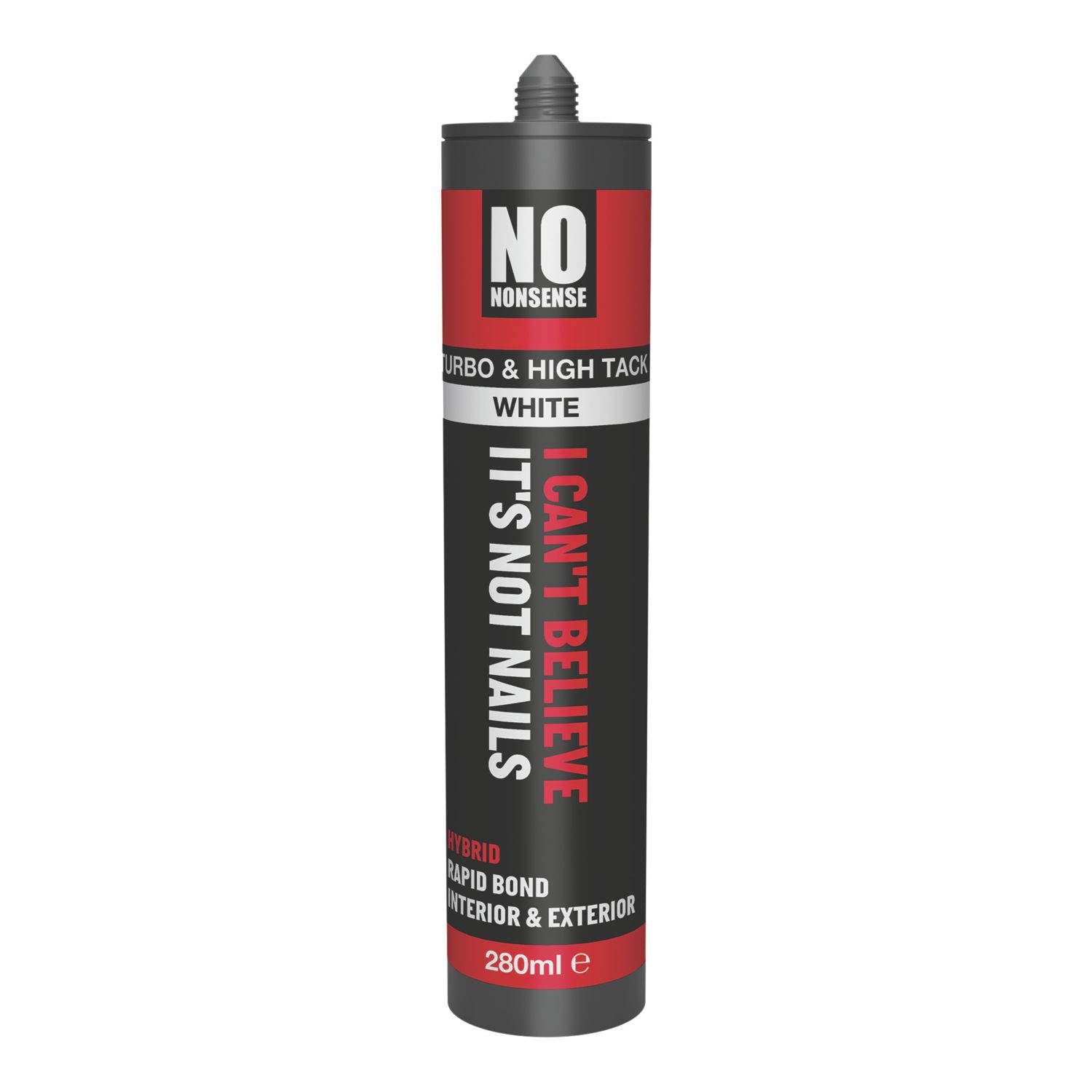 No Nonsense I Can't Believe It's Not Nails Solvent-Free High Tack & Turbo Multi-Purpose Grab Adhesive White 280ml (995AG)