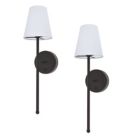 UME  Multi Colour Rechargeable LED Black Wall Lights with Tapered Shade 4.9W 200lm 2 Pack