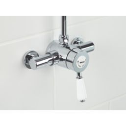 Bristan Colonial HP/Combi Flexible Exposed Chrome-Plated Thermostatic Shower Valve with Rigid Riser