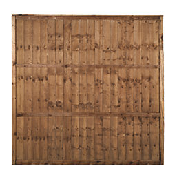 Forest Vertical Board Closeboard  Garden Fencing Panel Dark Brown 6' x 6' Pack of 4