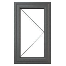 Crystal  Right-Hand Opening Clear Triple-Glazed Casement Anthracite on White uPVC Window 610mm x 1040mm