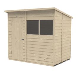 Forest  7' x 5' (Nominal) Pent Overlap Timber Shed with Base & Assembly