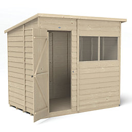 Forest  7' x 5' (Nominal) Pent Overlap Timber Shed with Base & Assembly