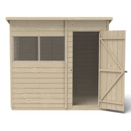 Forest  7' x 5' (Nominal) Pent Overlap Timber Shed with Base & Assembly