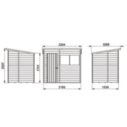Forest  7' x 5' (Nominal) Pent Overlap Timber Shed with Base & Assembly