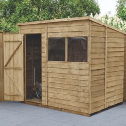 Forest  7' x 5' (Nominal) Pent Overlap Timber Shed with Base & Assembly