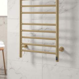 Reina 800mm x 500mm 358BTU Brass Flat Electric Towel Radiator
