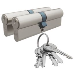 Refurb Smith & Locke 1 Star 6-Pin Euro Double Cylinder Locks 45-50 (95mm) Silver 2 Pack