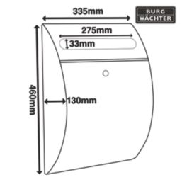 Burg-Wachter Riviera Post Box Grey Metallic