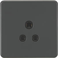 Knightsbridge SF5AAT 5A 1-Gang Unswitched Socket Anthracite with Black Inserts