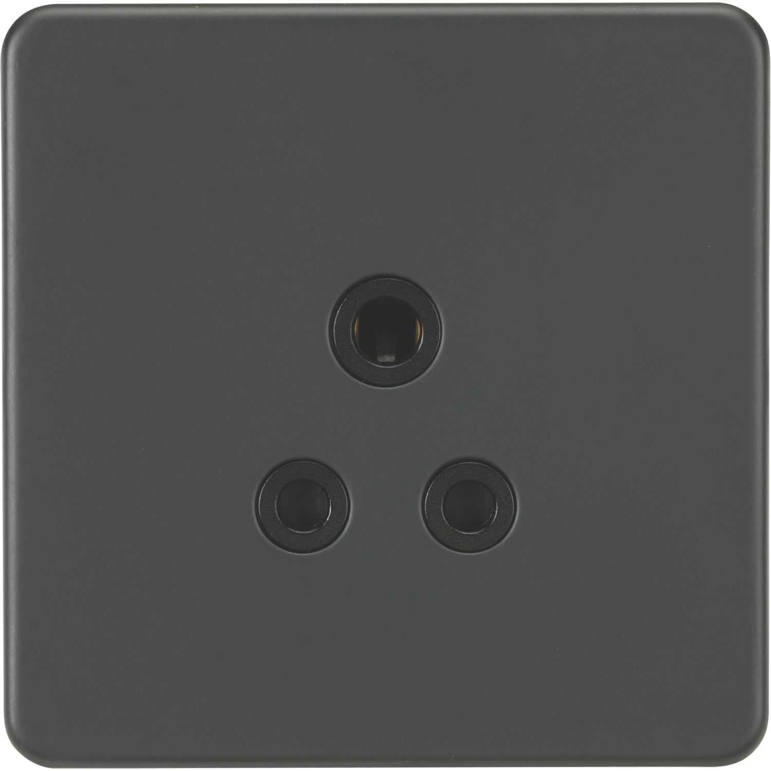 Knightsbridge 5A 1-Gang Unswitched Socket Anthracite with Black Inserts (995TY)