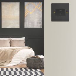 Varilight  10A 1-Gang 3-Pole Fan Isolator Switch Matt Black  with Colour-Matched Inserts