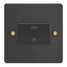 Varilight  10A 1-Gang 3-Pole Fan Isolator Switch Matt Black  with Colour-Matched Inserts