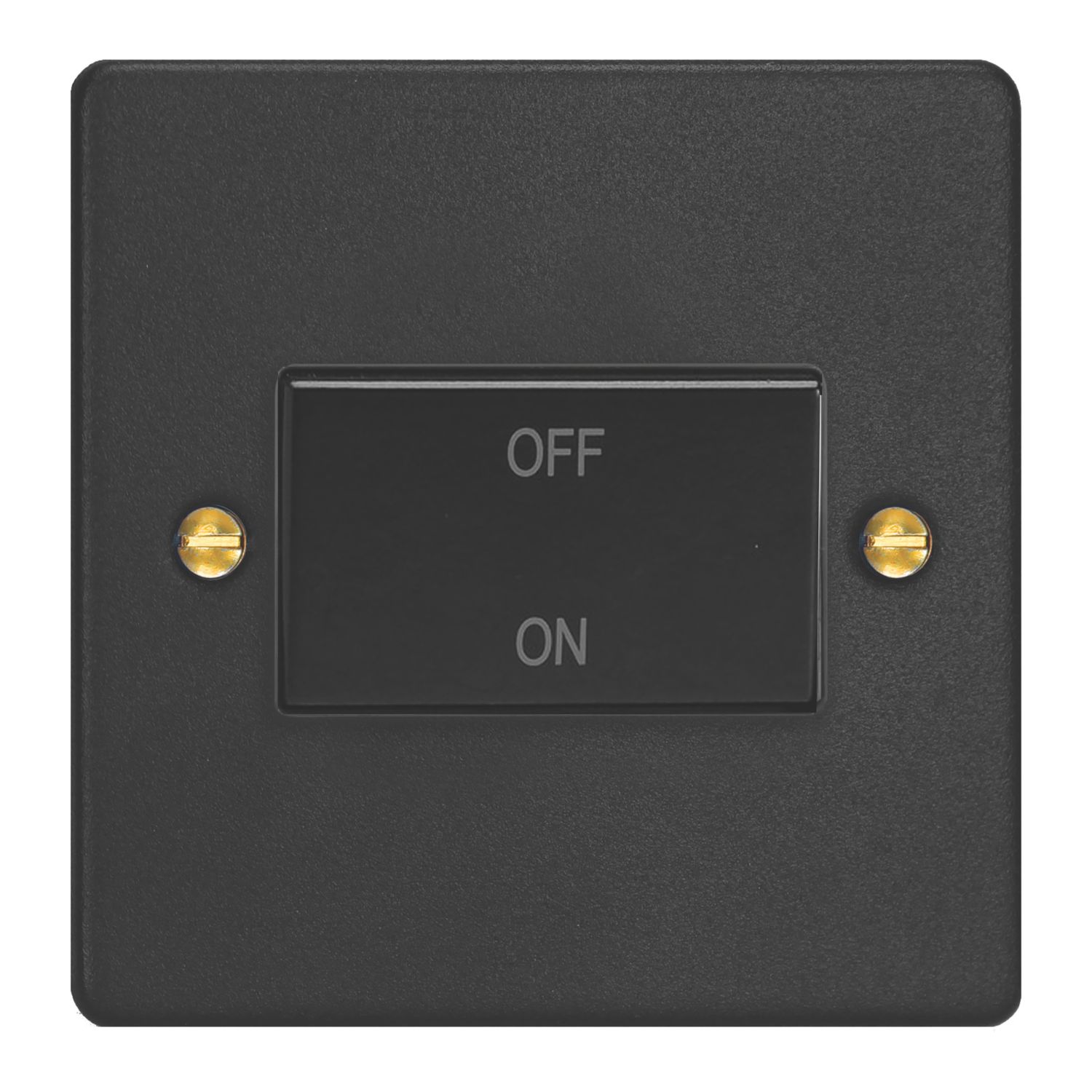 Varilight 10A 1-Gang 3-Pole Fan Isolator Switch Matt Black with Colour-Matched Inserts (995YT)