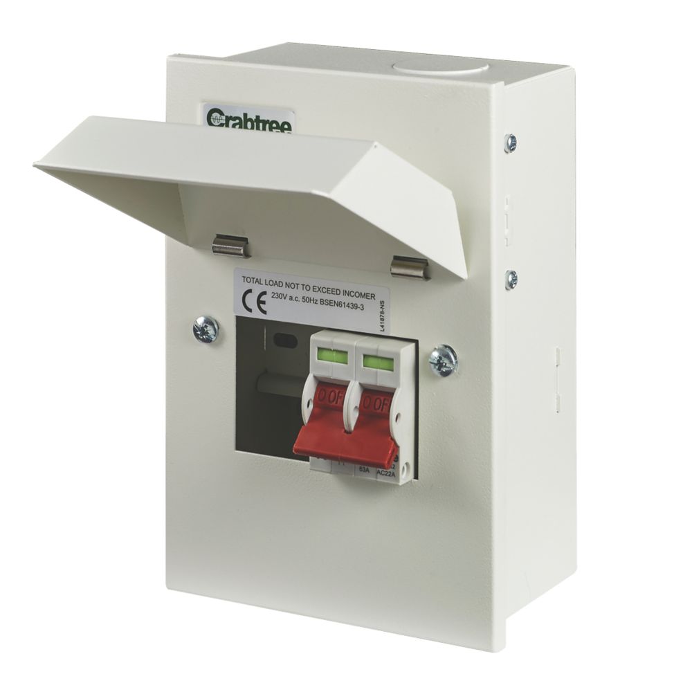 Crabtree Starbreaker 4-Module 2-Way Part-Populated  Main Switch Consumer Unit