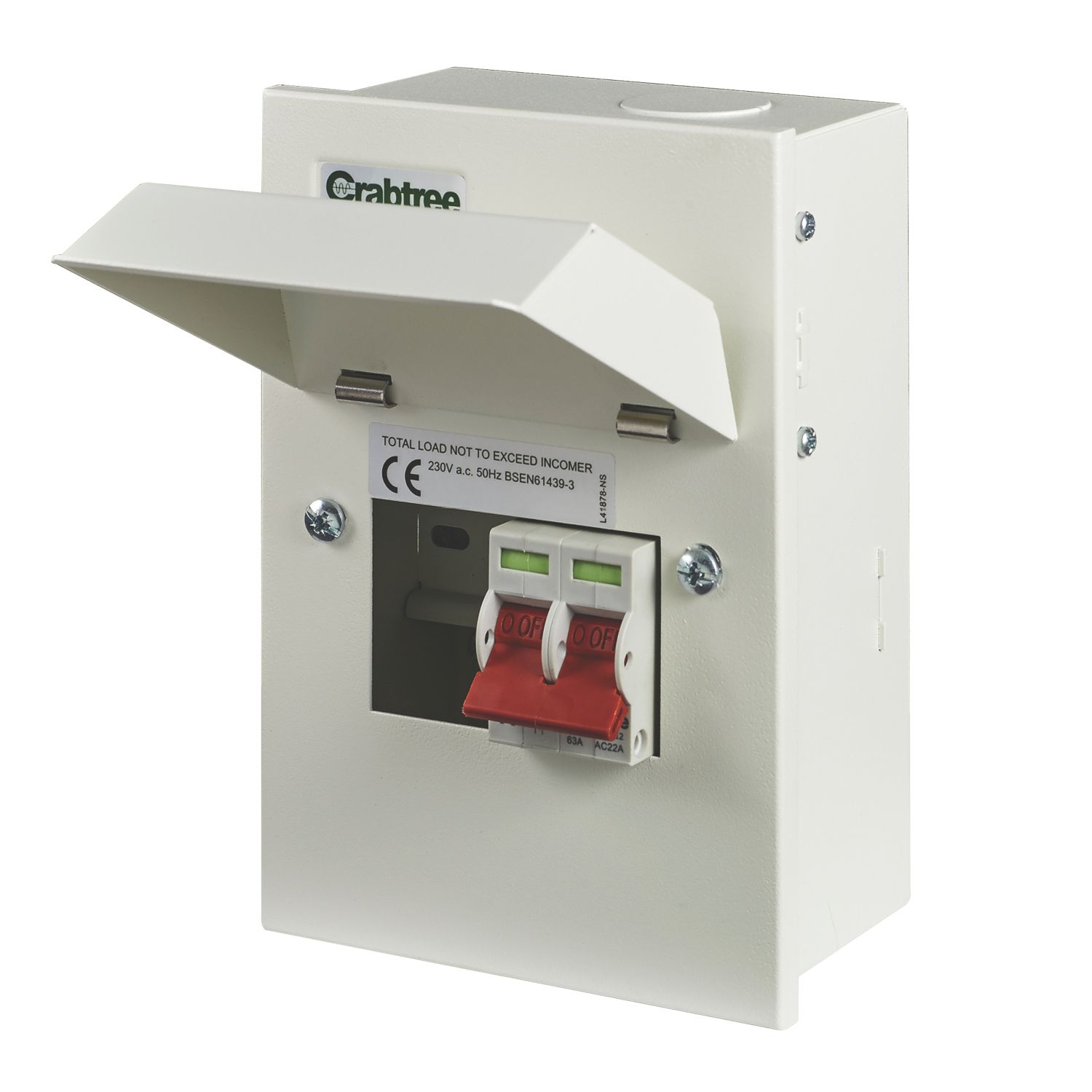 Crabtree Starbreaker 4-Module 2-Way Part-Populated Main Switch Consumer Unit (9964P)