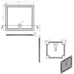 Milan Rectangular Bathroom Shower Tray & Waste White Gloss 1000mm x 900mm x 40mm