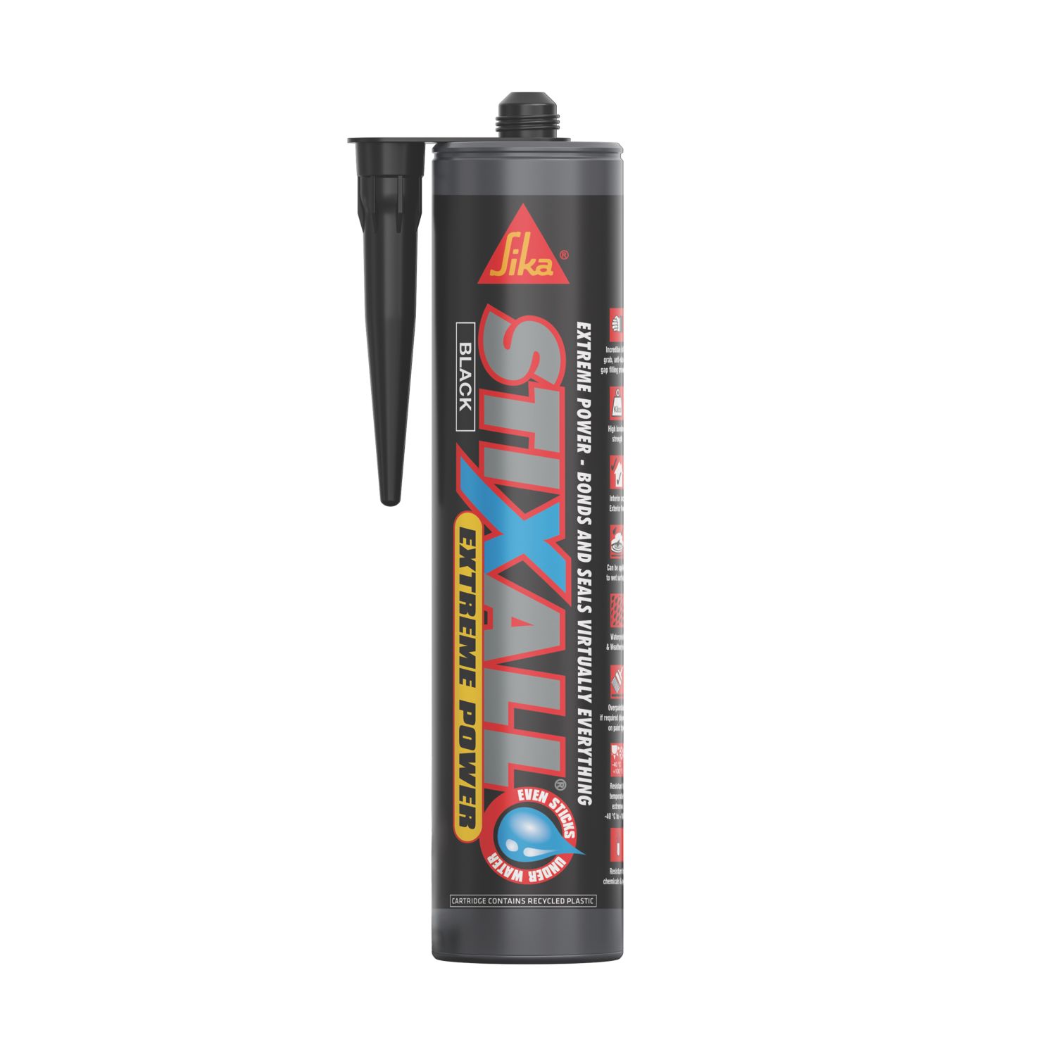 Sika Stixall Extreme Power Hybrid Sealant & Adhesive Black 290ml (996EC)