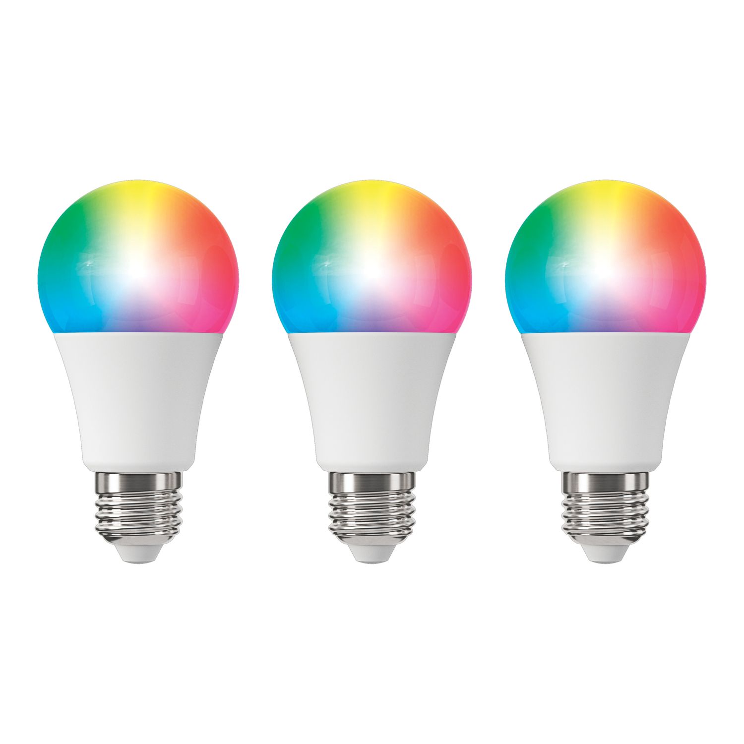 LAP E27 A60 RGB & White LED Smart Light Bulb 7.3W 806lm 3 Pack (996FM)