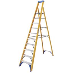 Werner Fibreglass 2.94m 10 Step Platform Step Ladder