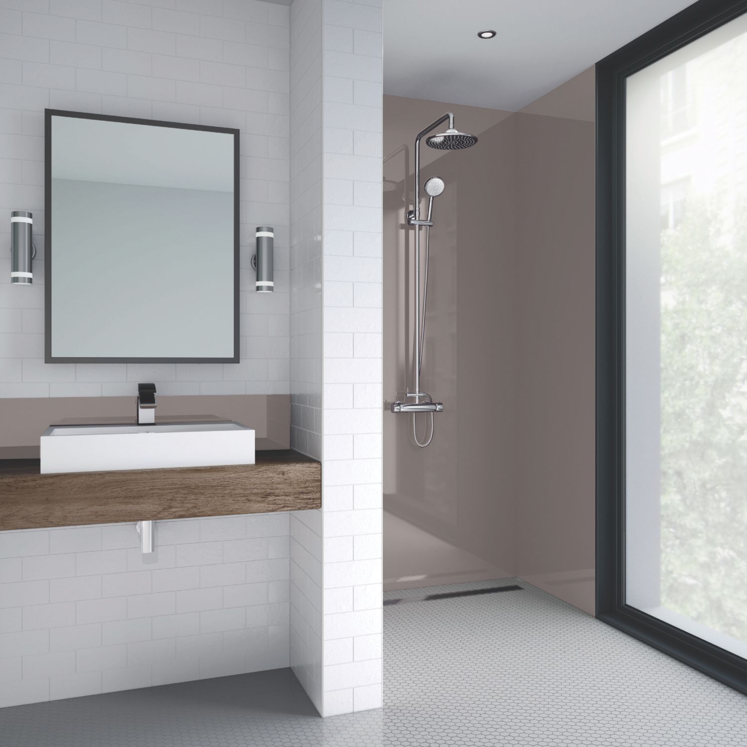 Splashwall Bathroom Splashback Gloss Fawn 2420mm x 900mm x 4mm (996GV)