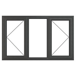 Crystal  Left & Right-Hand Opening Clear Double-Glazed Casement Anthracite on White uPVC Window 1770mm x 1040mm