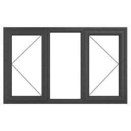 Crystal  Left & Right-Hand Opening Clear Double-Glazed Casement Anthracite on White uPVC Window 1770mm x 1040mm