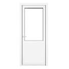 Crystal  1-Panel 1-Clear Light Right-Hand Opening White uPVC Back Door 2090mm x 890mm