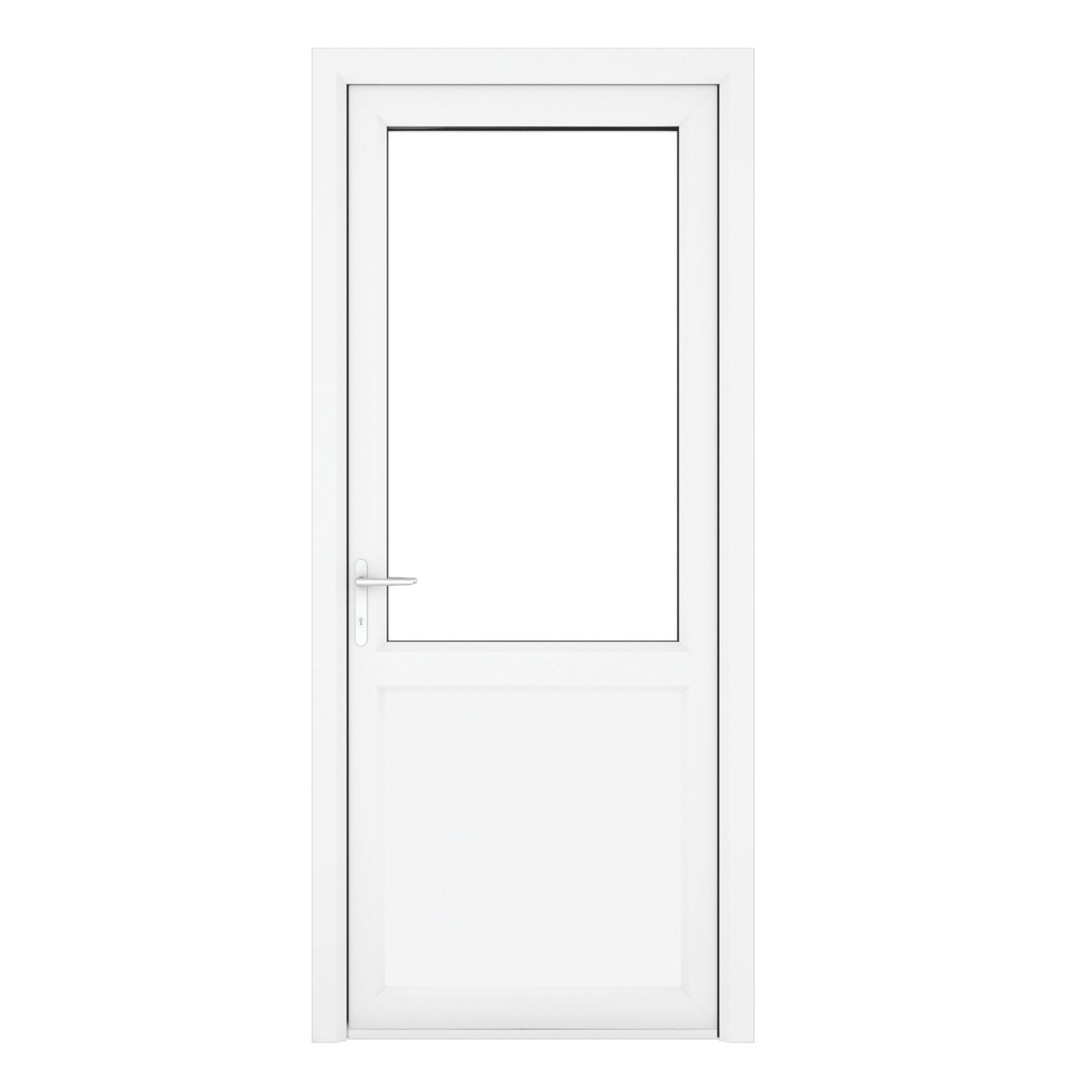Crystal 1-Panel 1-Clear Light Right-Handed White uPVC Back Door 2090mm x 890mm (996KF)