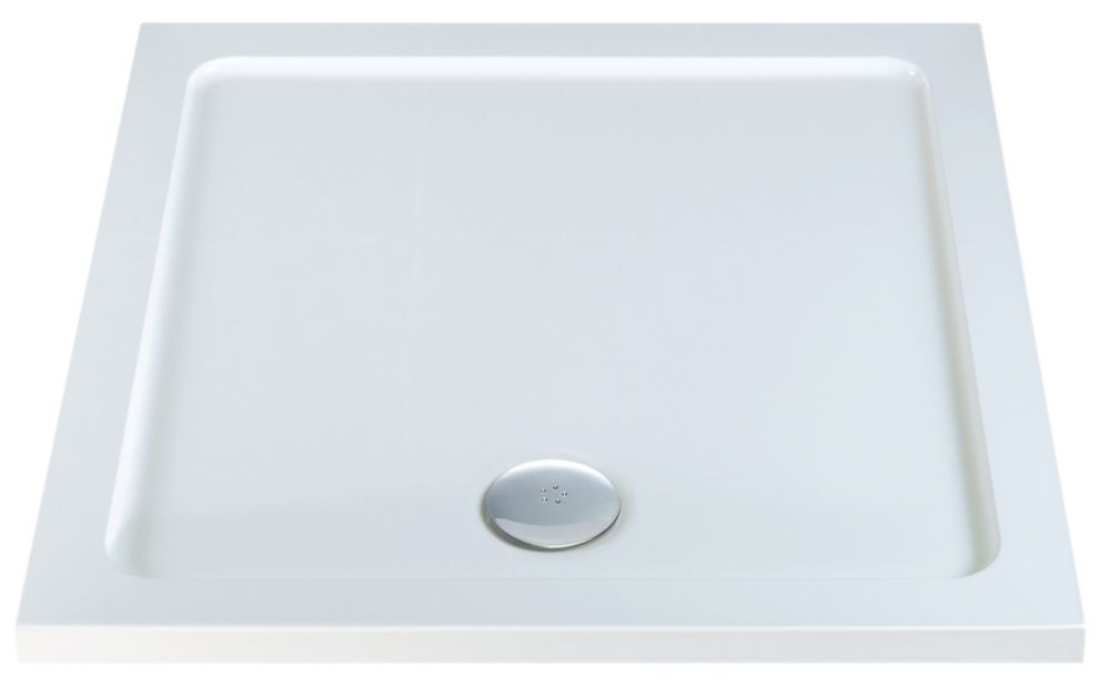 Square Shower Tray White 900mm x 900mm x 40mm Screwfix
