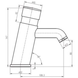 Highlife Bathrooms Skara Chrome 147mm Push Button Mono Basin Mixer Tap